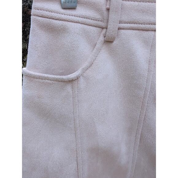 ZARA TRF Snap button up light Pink Faux Suede Mini Skirt Size Large - Picture 4 of 10